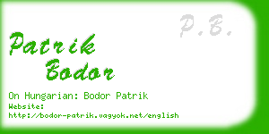 patrik bodor business card